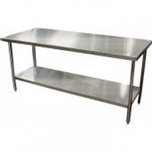 Winholt DTS-2448-14 48 Inch Work Table 14 Gauge Stainless Steel Top with Open Undershelf