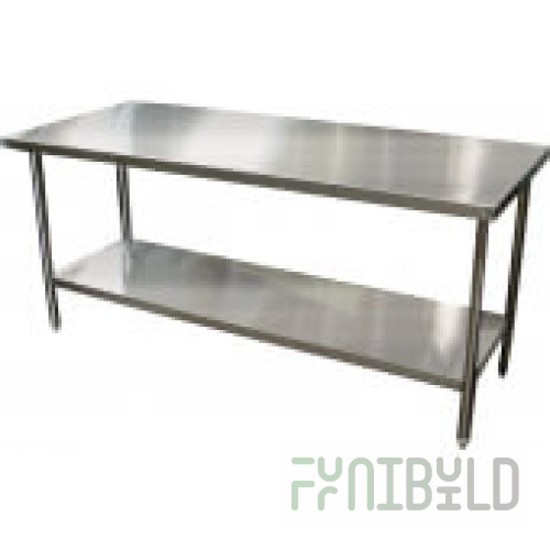 Winholt DTS-2448-14 48 Inch Work Table 14 Gauge Stainless Steel Top with Open Undershelf