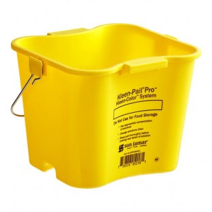 San Jamar KP196KCYL 6 Quart Plastic Bucket Ergonomic Handle Yellow dishwasher safe San Jamar KP196KCYL 6 Quart Plastic Bucket Ergonomic Handle Yellow dishwasher safe