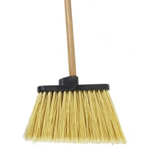 Carlisle 3686500 12 Inch Broom Duo-Sweep Lobby Black Metal Handle Flared