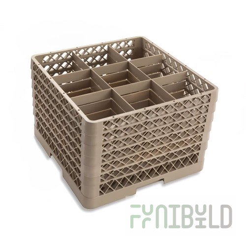 Vollrath TR10FFFFFFF 19-3/4 Inch Traex Full Size Glass Rack with 9 Compartments