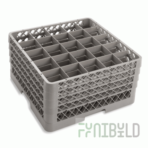 Vollrath TR6BBBBA-02 19 Inch Traex Full Size Glass Rack 25 Compartment Extenders