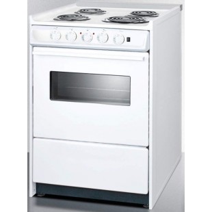 Summit WEM610RW 24 Inch Electric Range 2.92 Cu Ft Oven Capacity with 4 Burners