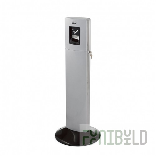 Rubbermaid FGR93400SM Silver Metallic Smokers Tower Steel with Galvanized Liner