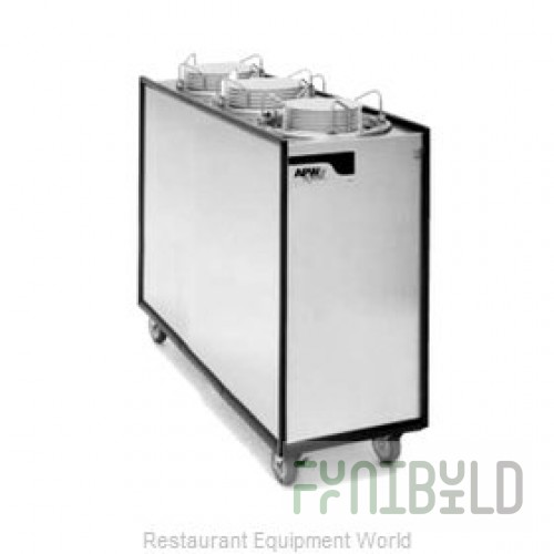 APW Wyott HML3-9A/12A/12A 48 Inch Heated Dish Dispenser Mobile Stainless Steel with 3 Tubes