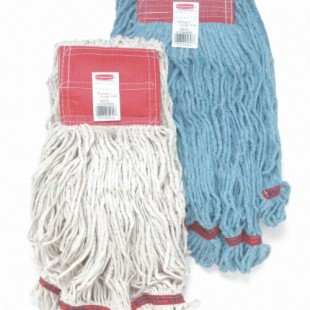 Rubbermaid FGC11206BL00 Medium Wet Mop with 4-ply Cotton/Synthetic Blend Blue