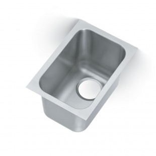Vollrath 12103-1 14 Inch Weld-In Undermount Sink Stainless Steel Three Compartment with Square Corners