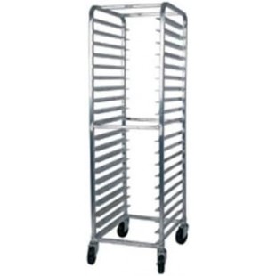 Winholt AL-1815B-LC 26 Inch Pan Rack Mobile Open Sides Aluminum with Slides Winholt AL-1815B-LC 26 Inch Pan Rack Mobile Open Sides Aluminum with Slides