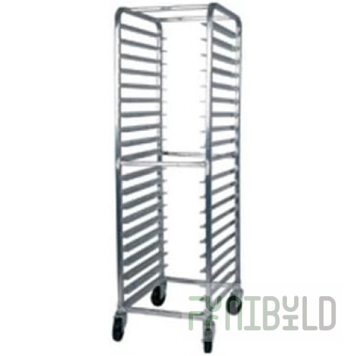 Winholt AL-1815B-LC 26 Inch Pan Rack Mobile Open Sides Aluminum with Slides