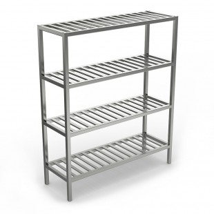 Winholt ALSCS-48-224 48 Inch Tubular Shelving Unit Aluminum with 2 Shelves