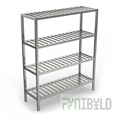 Winholt ALSCS-48-224 48 Inch Tubular Shelving Unit Aluminum with 2 Shelves