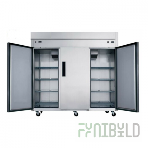 Dukers Appliance Co. USA Ltd. D83ARF 82 Inch Refrigerator/Freezer Three-section Stainless Steel with self-closing doors