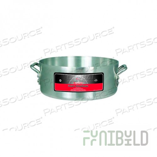 Winco AXHB-24 24 Quart Brazier Pan Round Aluminum Without Cover Reinforced Rim