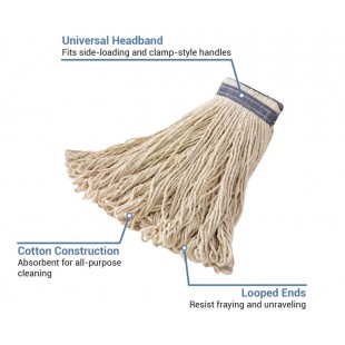Rubbermaid Commercial Products FGE13900WH00 32 Oz Cotton Looped End Mop Head