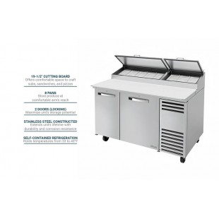 True Refrigeration TPP-AT-60-HC~SPEC3 60 Inch Pizza Prep Table with Stainless Steel Finish