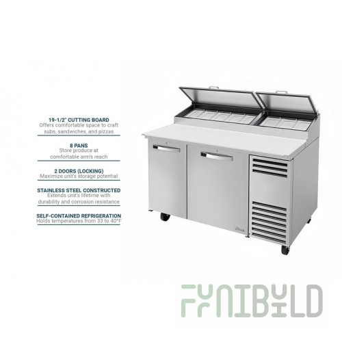 True Refrigeration TPP-AT-60-HC~SPEC3 60 Inch Pizza Prep Table with Stainless Steel Finish