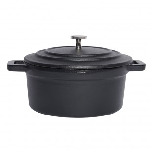 Arc Cardinal FJ510 18 Oz. Round Dutch Oven with Lid Cast Iron Black Arc Cardinal FJ510 18 Oz. Round Dutch Oven with Lid Cast Iron Black