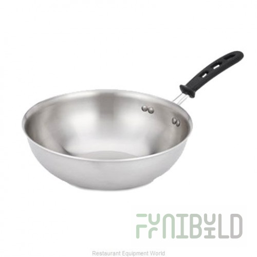 Vollrath 77754 14 Inch Diameter Wok Pan Induction Ready TriVent Handle Stainless Steel