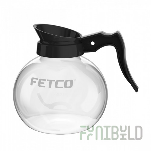 Fetco D068 64 Oz Glass Coffee Decanter with Black Handle Pack of 3