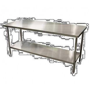 Winholt DTSBB-3060-14 60 Inch 14 Gauge Stainless Steel Work Table with Backsplash