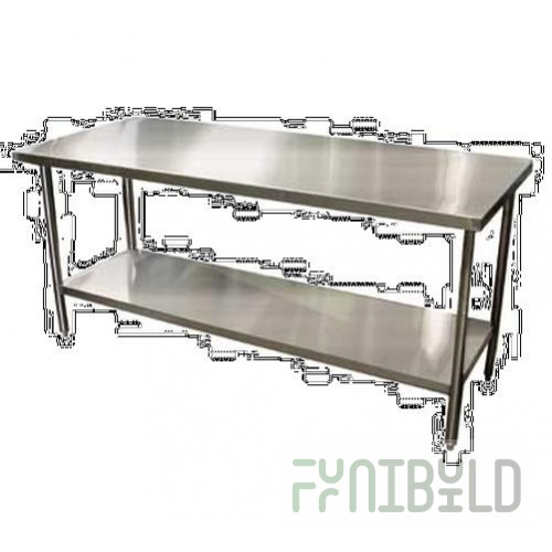 Winholt DTSBB-3060-14 60 Inch 14 Gauge Stainless Steel Work Table with Backsplash