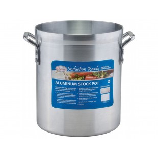 Winco AXSI-16 16 Quart Induction Stock Pot 10 Inch Diameter Reinforced Rim Aluminum