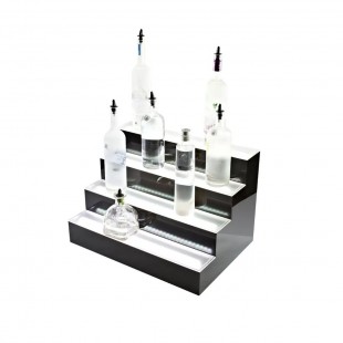 Beverage Air LBD3-24L 24 Inch Lighted Liquor Display 3 Tier Plastic Black Gloss Beverage Air LBD3-24L 24 Inch Lighted Liquor Display 3 Tier Plastic Black Gloss