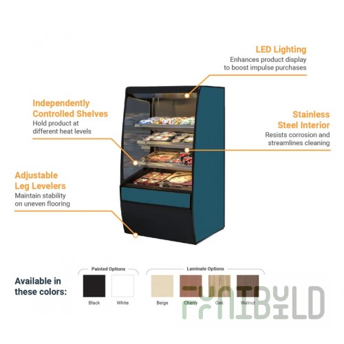 Federal Industries VHSS4860C-SLD 47 Inch Heated Display Case with Curved Ends and LED Light