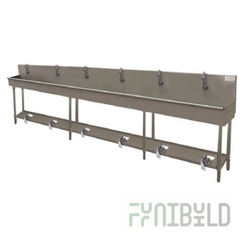 Advance Tabco 19-FM-120-F 120 Inch Multiwash Hand Sink with Stainless Steel Legs