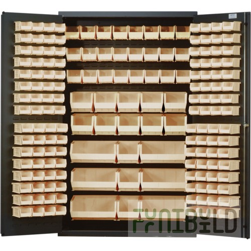 Quantum QSC-48CL 48 Inch Heavy-Duty Storage Cabinet with 192 Clear Bins