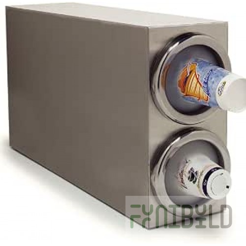 Carlisle 38882G 7 Inch Cup Dispenser Cabinet Stainless Steel with 2 Tubes