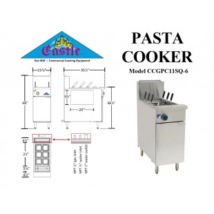 Comstock-Castle CS-PC11-6 Pasta Cooker Natural Gas 11 Gallon Capacity