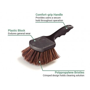 Carlisle 3650501 8-1/2 Inch Utility Scrub Brush Chemical Resistant Polypropylene Brown