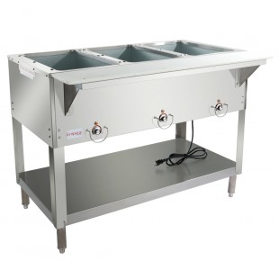 Empura Equipment E-ST-120/3 48 Inch Electric Steam Table with 3 Wells Stainless Steel