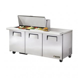 True Refrigeration TSSU-72-18M-B-HC~SPEC3 72 Inch Mega Top Sandwich Salad Unit with Lockable Doors