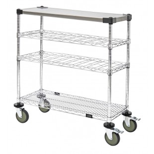Quantum WRC-1448WSBK 48 Inch Wine Display Worktable Cart Black Epoxy Antimicrobial Finish