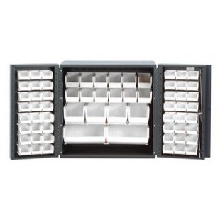Quantum QSC-36-MINCL 36 Inch Bin Cabinet with 52 Clear Bins 14 Gauge Steel