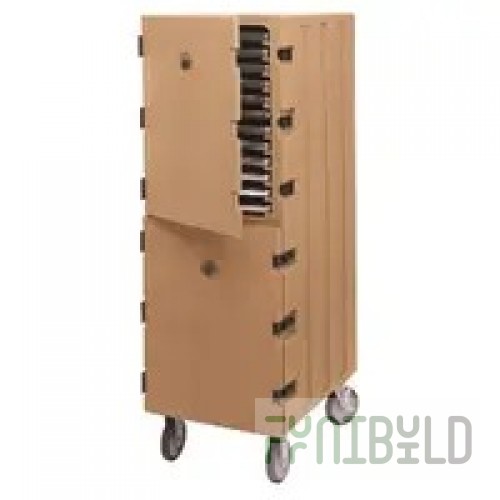 Cambro 1826DTC157 33 Inch Double Cavity Cabinet for Trays and Sheet Pans Polyethylene Coffee Beige