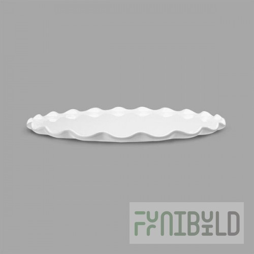 Steelite DFTRD15RF020 15 Inch Display Tray Round Ruffle White Melamine