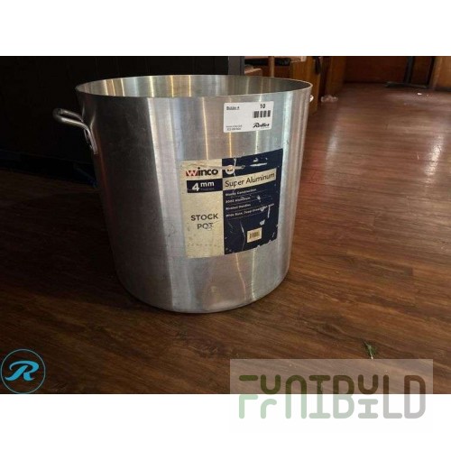 Winco AXS-100 100 Quart Professional Stock Pot Aluminum Without Cover