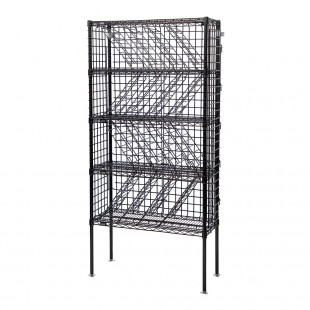 Quantum WR74-BW1436BK 36 Inch Bulk Wine Shelving Unit Epoxy Coated Black