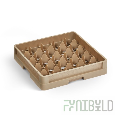 Vollrath CR8DD Full Size Dishwasher Rack Glass Compartment Beige 16 with Extenders