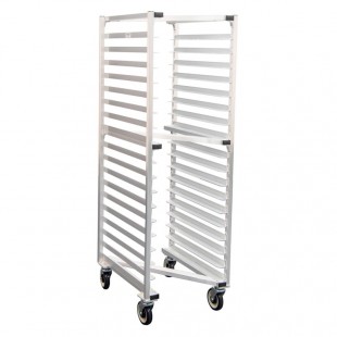 New Age Industrial 99866 20 Inch Bun Pan Rack Roll-in Open Sides Aluminum with 4 Casters