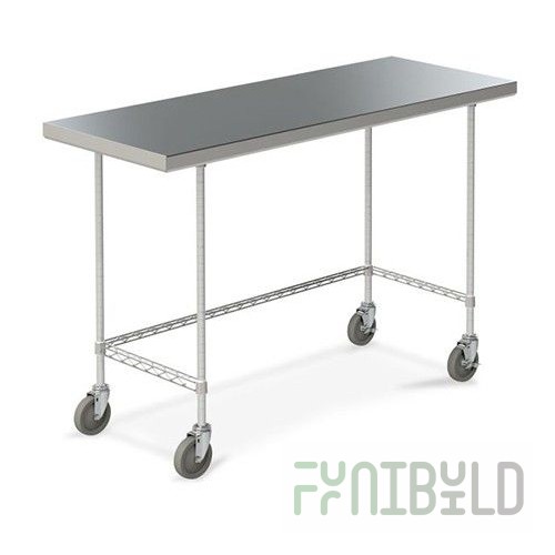 Metro MWTS2436US-316T 24 Inch Mobile Table with Corrosion Resistant Top