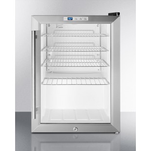 Summit SCR312LBI 18 Inch Beverage Merchandiser Black Stainless Steel with Glass Door Summit SCR312LBI 18 Inch Beverage Merchandiser Black Stainless Steel with Glass Door