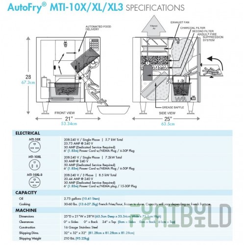 Motion Technology Inc. AUTOFRY MTI-10X Autofry® Ventless Fryer Electric Countertop