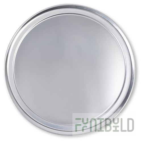 Vollrath WR14 14 Inch Diameter Pizza Pan Wide Rim 18 Gauge Aluminum Natural Finish