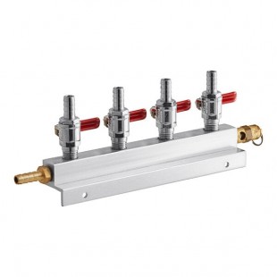Beverage Air 402-191A Manifold 4-way 5/16 Inch Shutoff and Barbed Inlet
