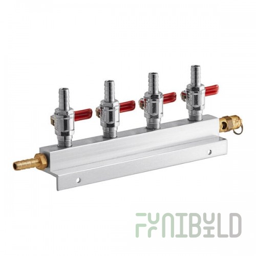 Beverage Air 402-191A Manifold 4-way 5/16 Inch Shutoff and Barbed Inlet
