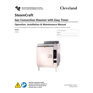 Cleveland 21CGA5@NQS 21 Inch Gas Convection Steamer Stainless Steel with 70,000 BTU